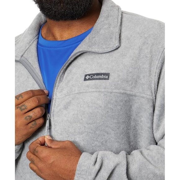 Columbia Small Men's Steens Mountain 2.0 Fleece Jacket NWT Light Gray Heather - Picture 2 of 11